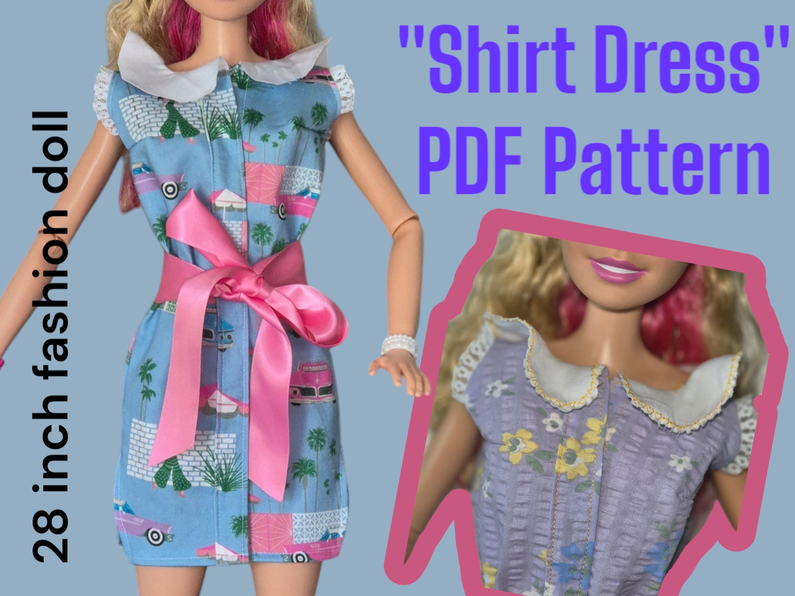 28 Inch Fashion Doll Shirt Dress Sewing Pattern (PDF) UK