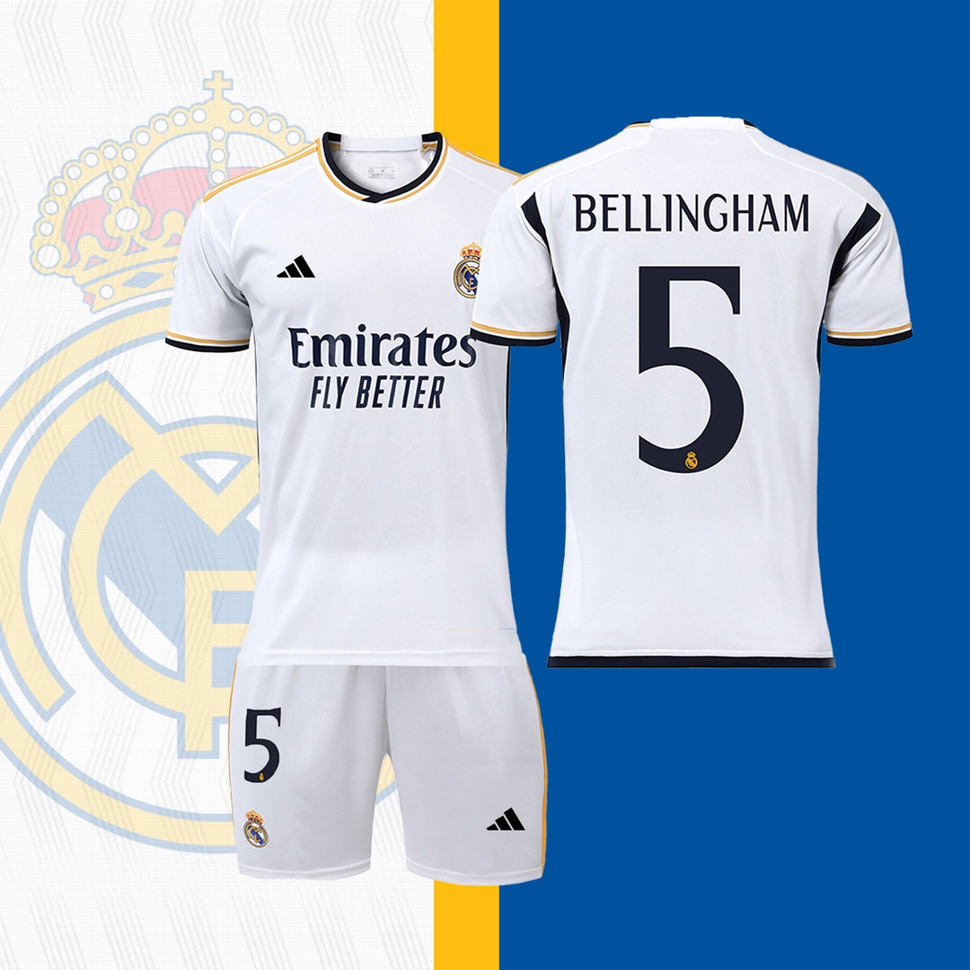 20232024 Real Madrid Home Bellingham No. 5 Soccer Jersey Etsy