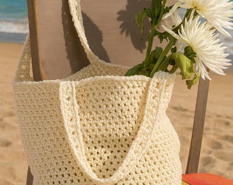 Crochet Market Bag Pattern – Easy Reusable Beach Tote (PDF Pattern)