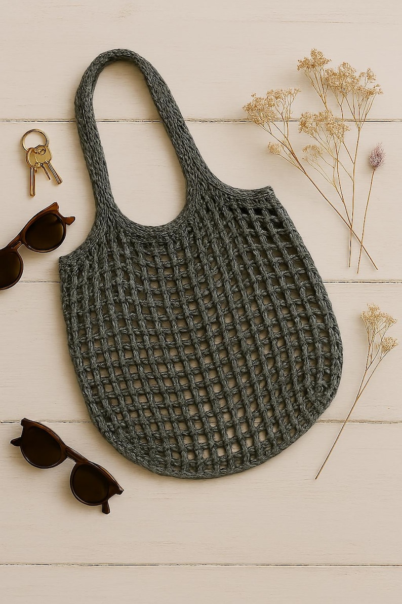 Easy Mesh Market Bag Crochet Pattern PDF – Beginner Eco Tote for ...