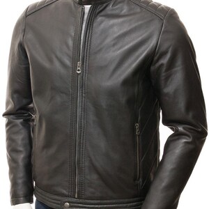 Blouson en cuir 100 % original pour homme, Blouson en cuir noir, Blouson en cuir, Blouson de moto, Blouson motard, Blouson d&#39;hiver en cuir chaud