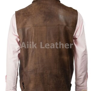 Leather Waist coat leather vest for Men,100% Original Cow leather Dark Brown men's vest, Leather Riding Vest, Motorcycle Vest, Leather Vest