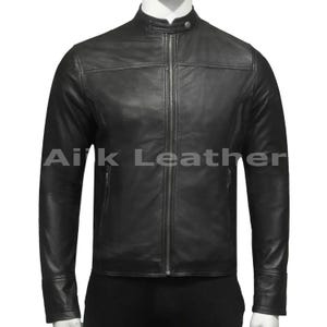 Men&#39;s Handmade Vintage Leather Jacket, Black Leather Jacket, Motorcycle Biker Style Jacket, Bomber Leather Jacket, Party Jacket, mens jacket