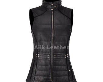 Women Leather Biker Vest, Women Leather Waistcoat, Ladies Biker Vest, Lady Biker Vest, Women's Leather Vest, Rider Ladies Vest, Gift For Her