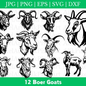 Boer Goat Svg File, Farm Goat Svg, Goat Clipart, Goat Cut file, Goat Silhouette, Farm Logo svg, Farm Shirt, Boer Goat Png, Animal Svg
