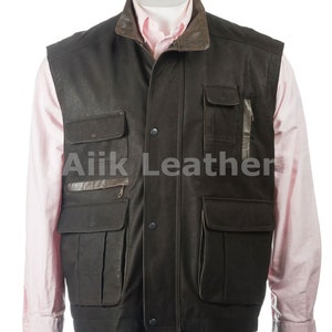 Leather Waist coat leather vest for Men,100% Original Cow leather Dark Brown men's vest, Leather Riding Vest, Motorcycle Vest, Leather Vest