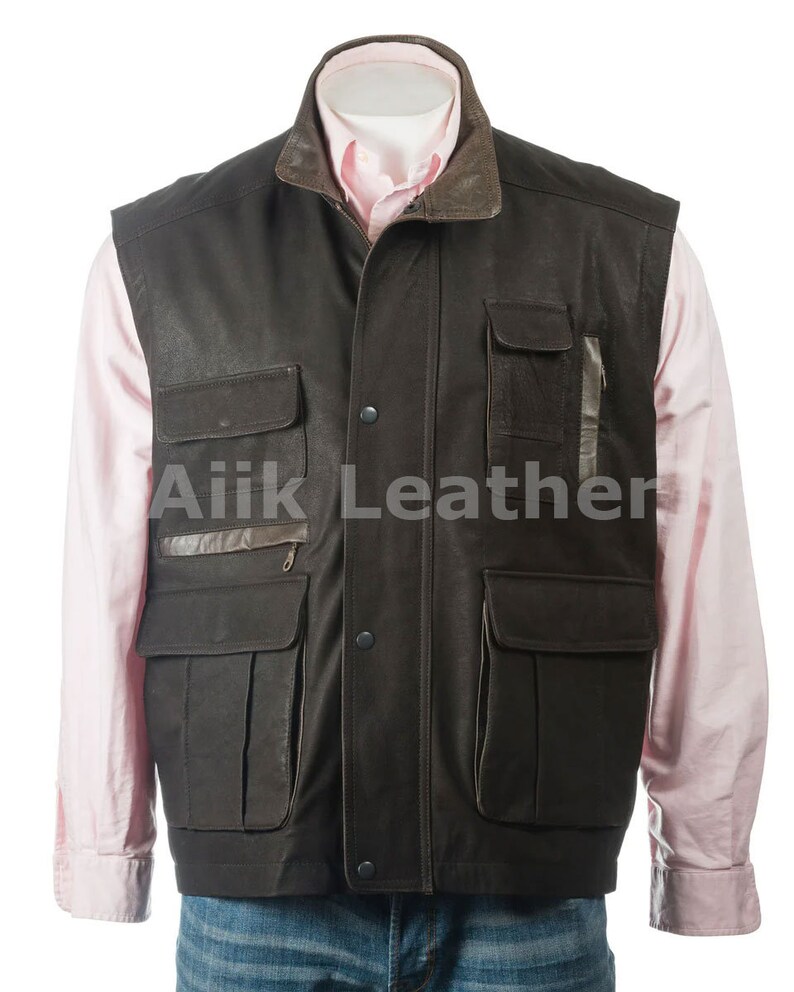 Leather Waist coat leather vest for Men,100% Original Cow leather Dark Brown men's vest, Leather Riding Vest, Motorcycle Vest, Leather Vest