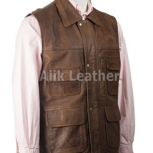 Leather Waist coat leather vest for Men,100% Original Cow leather Dark Brown men's vest, Leather Riding Vest, Motorcycle Vest, Leather Vest