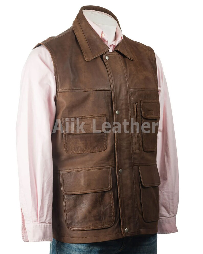 Leather Waist coat leather vest for Men,100% Original Cow leather Dark Brown men's vest, Leather Riding Vest, Motorcycle Vest, Leather Vest