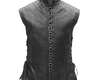 Handmade Men's Leather Vest Renaissance Genuine Leather Men's Medieval Vest Christmas Gift for him Renaissance fair, Cosplay Custumes