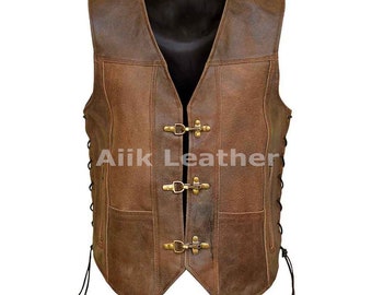 Handmade Men's Brown Leather Biker Vest - Timeless Style, Unmatched Durability - Unique Gift for the Adventurous Man, Gifts For Friends, Dad