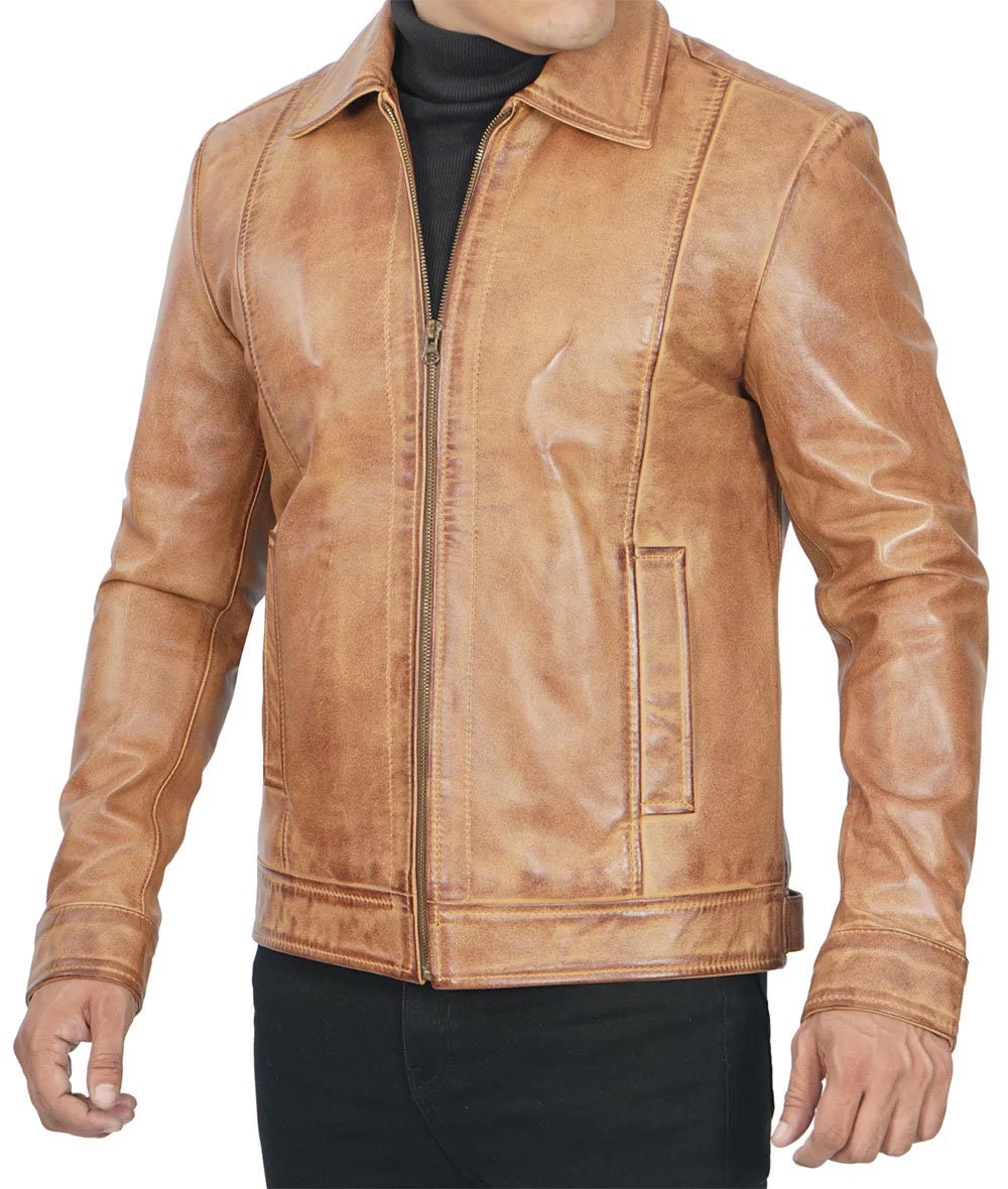 Veste en cuir marron camel pour homme Vestes en cuir de qualite superieure veste en cuir coupe slim pour homme veste en cuir de style vintage cadeau pour lui Etsy Canada