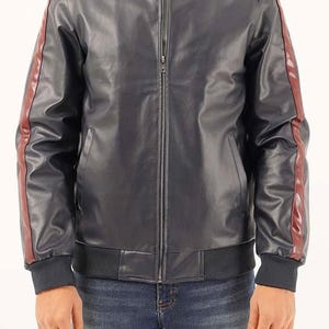 Custom Black Lambskin Motorcycle Biker Slim Fit Leather Jacket for Men | Vintage Style Customized Leather Jacket | Gift for him & Friends