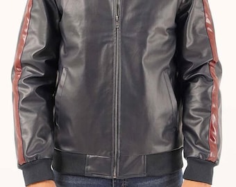 Custom Black Lambskin Motorcycle Biker Slim Fit Leather Jacket for Men | Vintage Style Customized Leather Jacket | Gift for him & Friends
