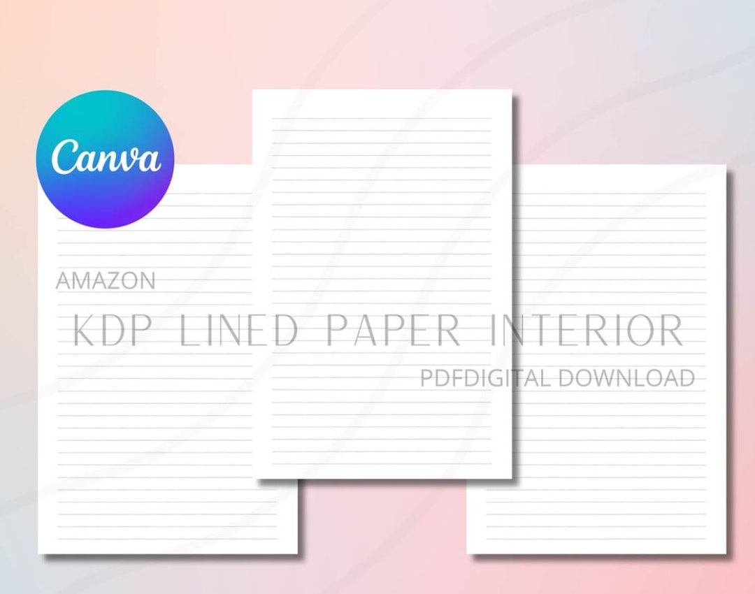 KDP Journal Interior Canva Template KDP Lined Paper, Lined Interior ...