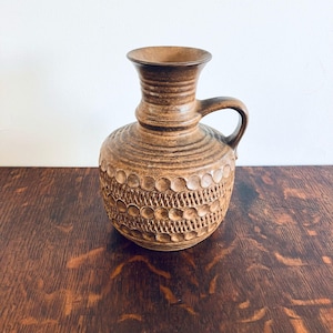 Vintage West German Bay Keramik Ceramic 77  17 Pottery Vase Patterned Textured Unique Rare