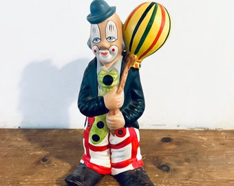 Novelty Creepy Clown Ceramic Ornament Halloween Collectible 21cm