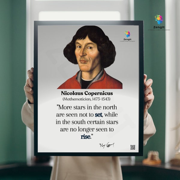 Nicolaus Copernicus Quote Digital Print: Famous Mathematician Science Poster-Inspirational Nicolaus Copernicus Quote-Home Office Decor Print