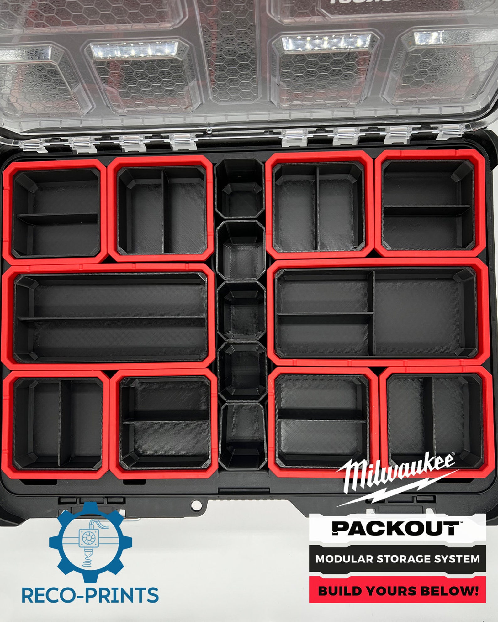 Custom Milwaukee Packout Organizers and Nesting Storage Bins Etsy