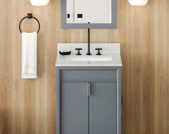 24" Blue Steel Theodora Vanity & Multiple Vanity Tops