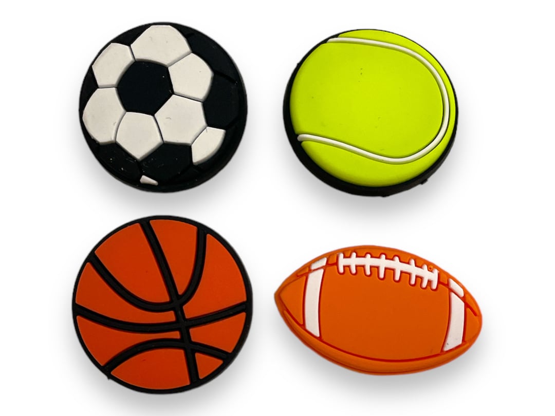 Sports Croc Charm, Sports Jibbitz, Rugby Tennis Football Basketball