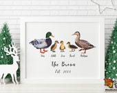 Personalized Duck Family Print
