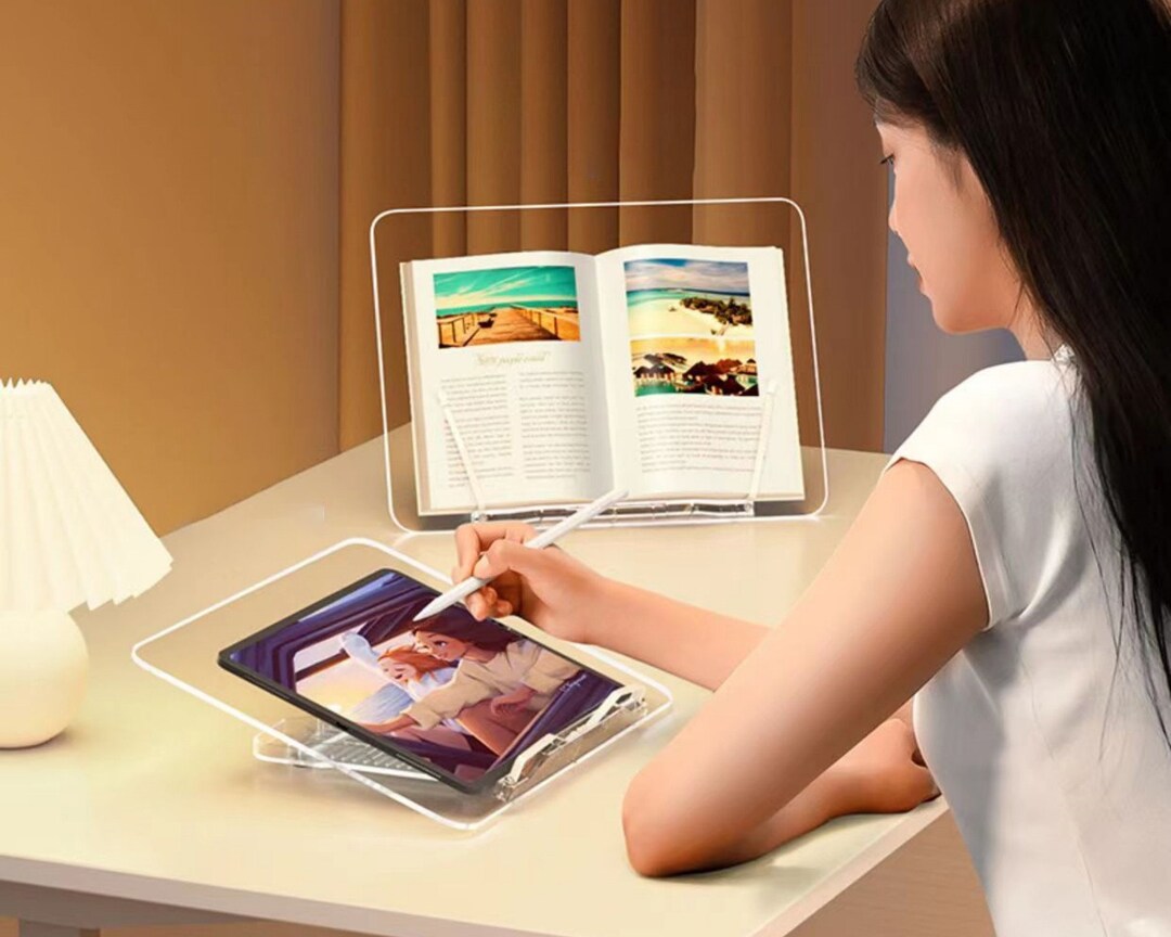 Book Display Acrylic Book Stand High Transparency Book Holder Etsy