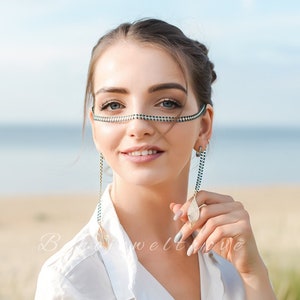 Boho Face Chain, Festival accessories, Body Jewelry, Festival Jewelry, Body chain, Coachella fashion, Bohemian jewelry, Boho Nose chain