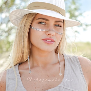Boho Face Chain, Festival accessories, Body Jewelry, Festival Jewelry, Body chain, Coachella fashion, Nose chain, Bohemian jewelry