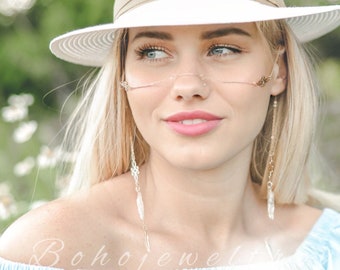 Boho Face Chain, Accessori festival, Gioielli per il corpo, Gioielli Festival, Catena per il corpo, Moda Coachella, Catena per il naso, Gioielli Boho