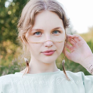Gold Boho Face Chain, Festival accessories, Body Jewelry, Festival Jewelry, Body chain, Coachella fashion, Bohemian jewelry, Boho Nose chain