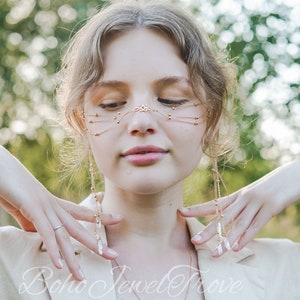 Gold Boho Face Chain, Festival accessories, Body Jewelry, Festival Jewelry, Body chain, Coachella fashion, Bohemian jewelry, Boho Nose chain