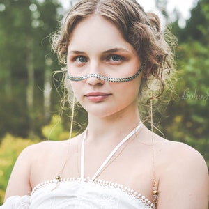 Boho Face Chain, Festival accessories, Body Jewelry, Festival Jewelry, Body chain, Coachella fashion, Bohemian jewelry, Boho Nose chain