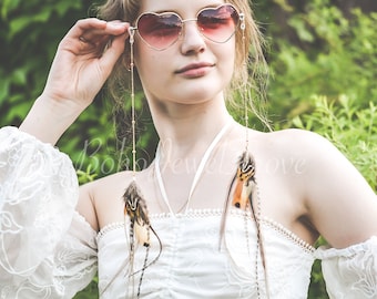 Eye Glasses Chain, Feather eyeglass chains, Sunglasses Straps, Sunglasses Chain, Eyewear chain, Festival accessories,