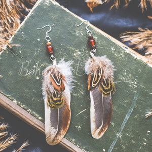 Small boho Earrings, Boho Feather earrings, Hippie earrings, Bohemian earrings, Small Feather Earrings, Boho Earrings, Feather earrings