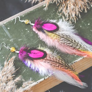 Small boho Earrings, Boho Feather earrings, Hippie earrings, Bohemian earrings, Small Feather Earrings, Boho Earrings, Feather earrings