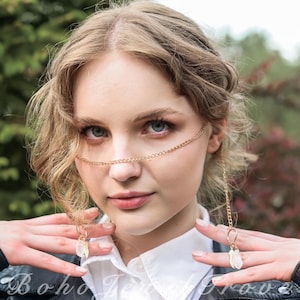 Gold Boho Face Chain, Festival accessories, Body Jewelry, Festival Jewelry, Body chain, Coachella fashion, Bohemian jewelry, Boho Nose chain