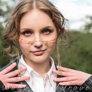 Gold Boho Face Chain, Festival accessories, Body Jewelry, Festival Jewelry, Body chain, Coachella fashion, Bohemian jewelry, Boho Nose chain