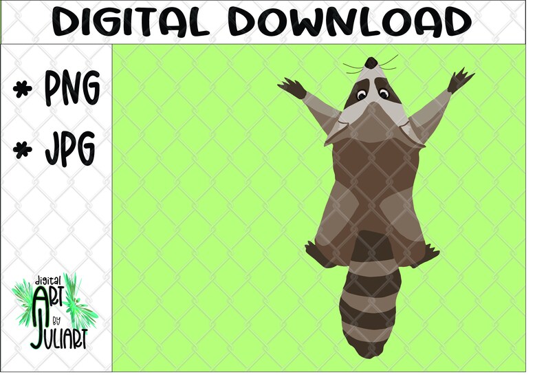 Digital Racoon Raccoon Clipart. Digital Raccoon Drawing. Raccoon Illustration - Etsy