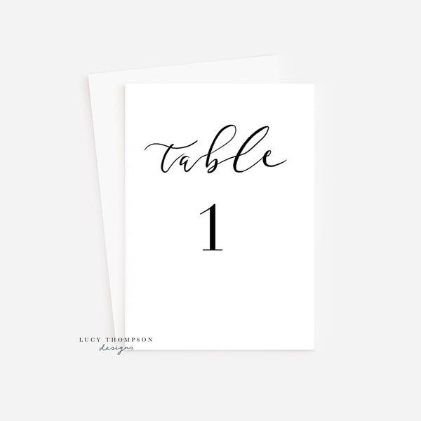 Affordable wedding table number signs digital download 1-25