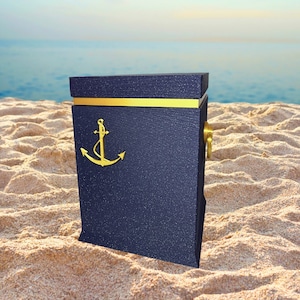 URN WITH ANCHOR - urn for captain, sailor, urn for ashes, sea burial, biodegradable urn, navy urn, anchor, biodegradable urn, ecological urn