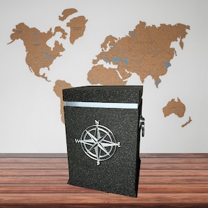 urn with wind rose - urn for traveler, large urn, biodegradable urn, square urn, sea burial, water burial