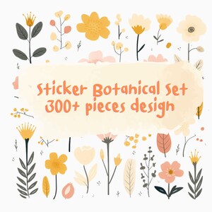 Stickers Botanical set 300+ design digital art