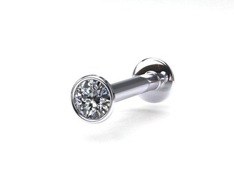 6pt/2.6mm Diamond Labret Stud