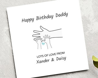 Carte d'anniversaire pour papa de fille fils enfants