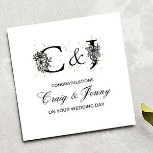 Glückwunschkarte zum Hochzeitstag für das glückliche Paar