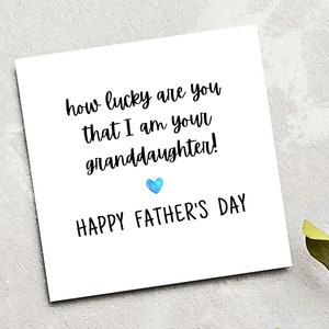 Funny Lucky You're My Grandad Tarjeta del Día del Padre, Tarjeta del Día del Padre para el abuelo, Tarjeta del nieto, de la nieta, Día del Padre, ABUELO