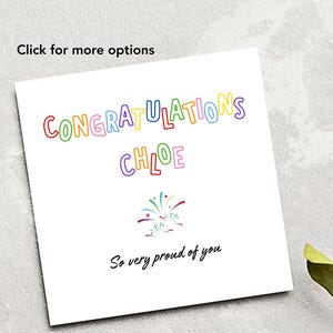 Carte de félicitations pour l'obtention du diplôme, carte de félicitations faite main pour un cadeau de remise des diplômes diplômés, universitaires ou secondaires