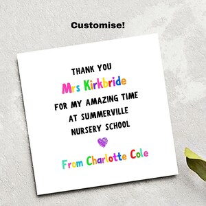 Carte de remerciement personnalisée pour le professeur, carte de remerciement pour professeur, carte de remerciement pour professeur