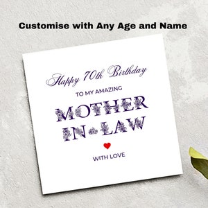 Joyeux anniversaire à mon incroyable carte de belle-mère, carte d’anniversaire florale de belle-mère